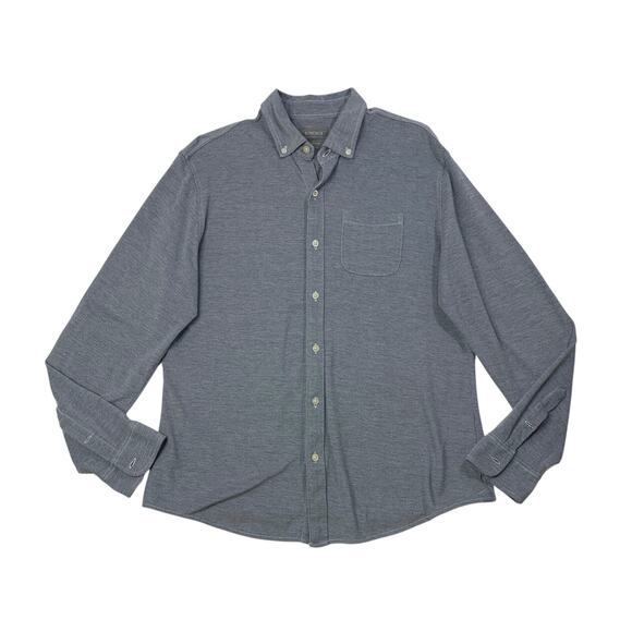 Bonobos Shirt Mens L Large Navy White SLIM Fit Pima Cotton Button Down Pocket - Picture 1 of 7